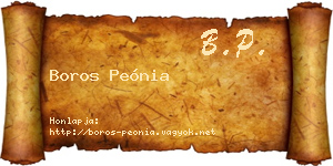 Boros Peónia névjegykártya